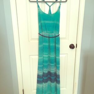 Gorgeous blue/ greet maxi dress